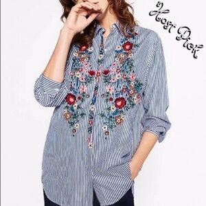 Host Pick!  Floral Striped Button Down Shirt